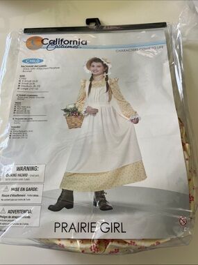 California Costumes Prairie Girl Dress in Cream and Yellow with Bonnet